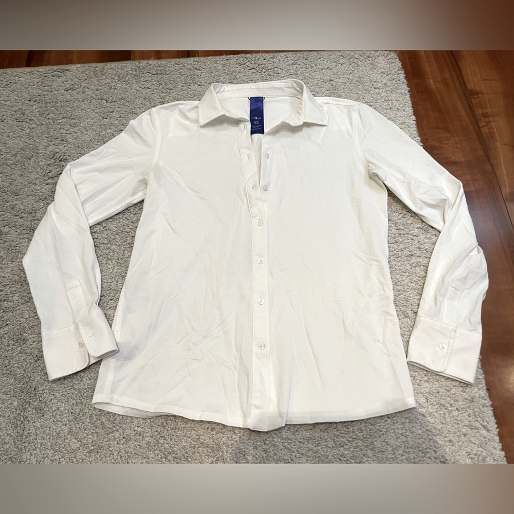 Kit and Ace White Dress Shirt Classic Long-Sleeve